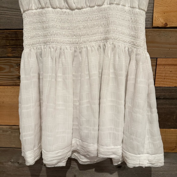 NWT Ramy Brook Kris Plaid Smocked Waist Mini Dress Or Swim Cover White Size L - Picture 6 of 15